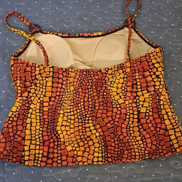 Cole of California orange tankini swim top size 10 - Picture 2 of 3